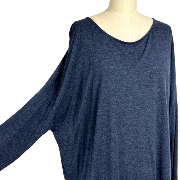 Vince Scoop Neck Pullover Top Long Sleeve Blue Viscose Size M - Picture 3 of 9